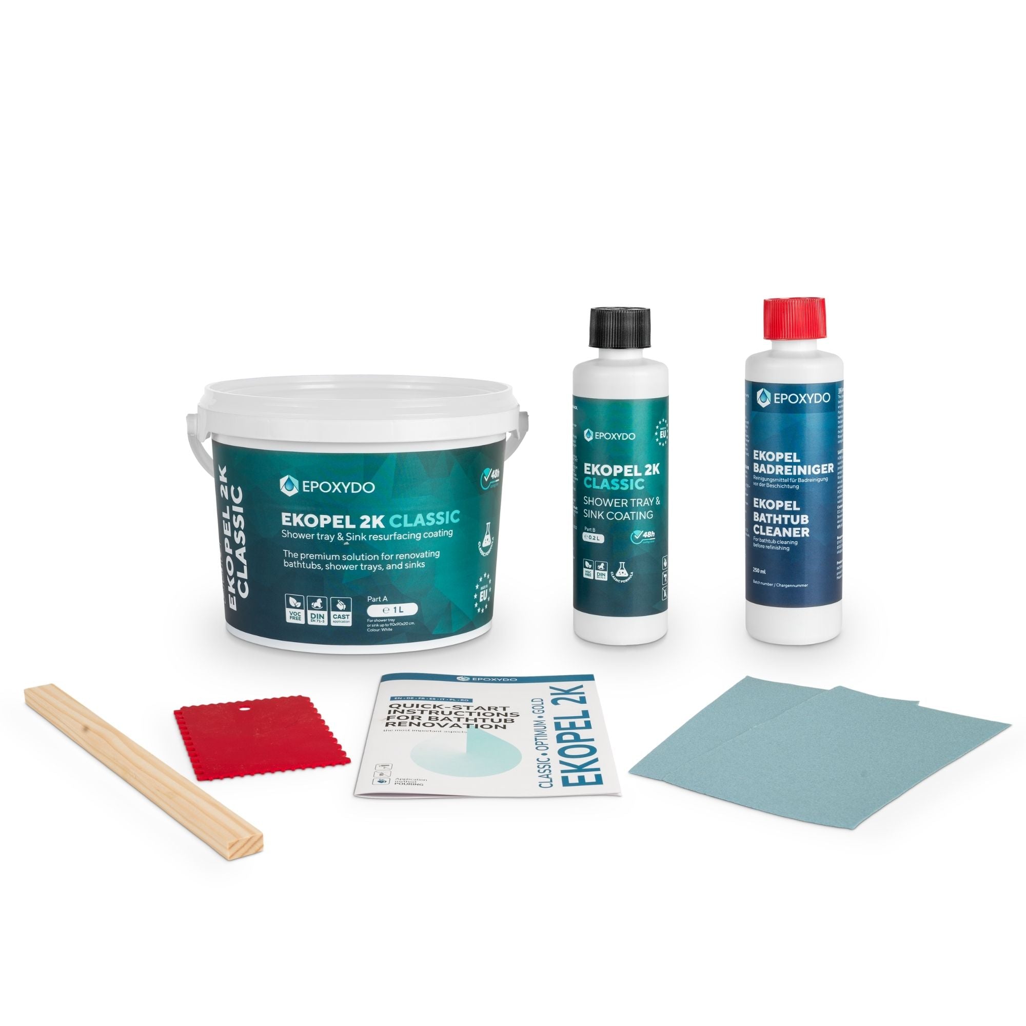 EKOPEL 2K-CLASSIC Vernis pour receveur de douche. Temps de durcissement : 48H.
